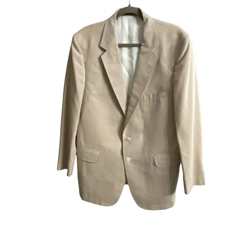 60-70s VTG Varsity Style The Cambridge Shop Mens Tan Blazer Sport Coat Jacket 42